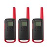 Motorola Solutions Two-Way Radio Black W/Red Three-Pack T210TP